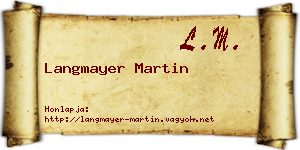 Langmayer Martin névjegykártya