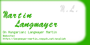 martin langmayer business card